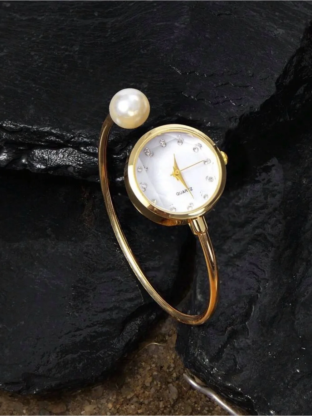 Gold Pearl Women's Bangle Watch